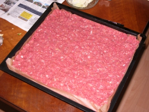 Hackfleisch Boden für Pizza